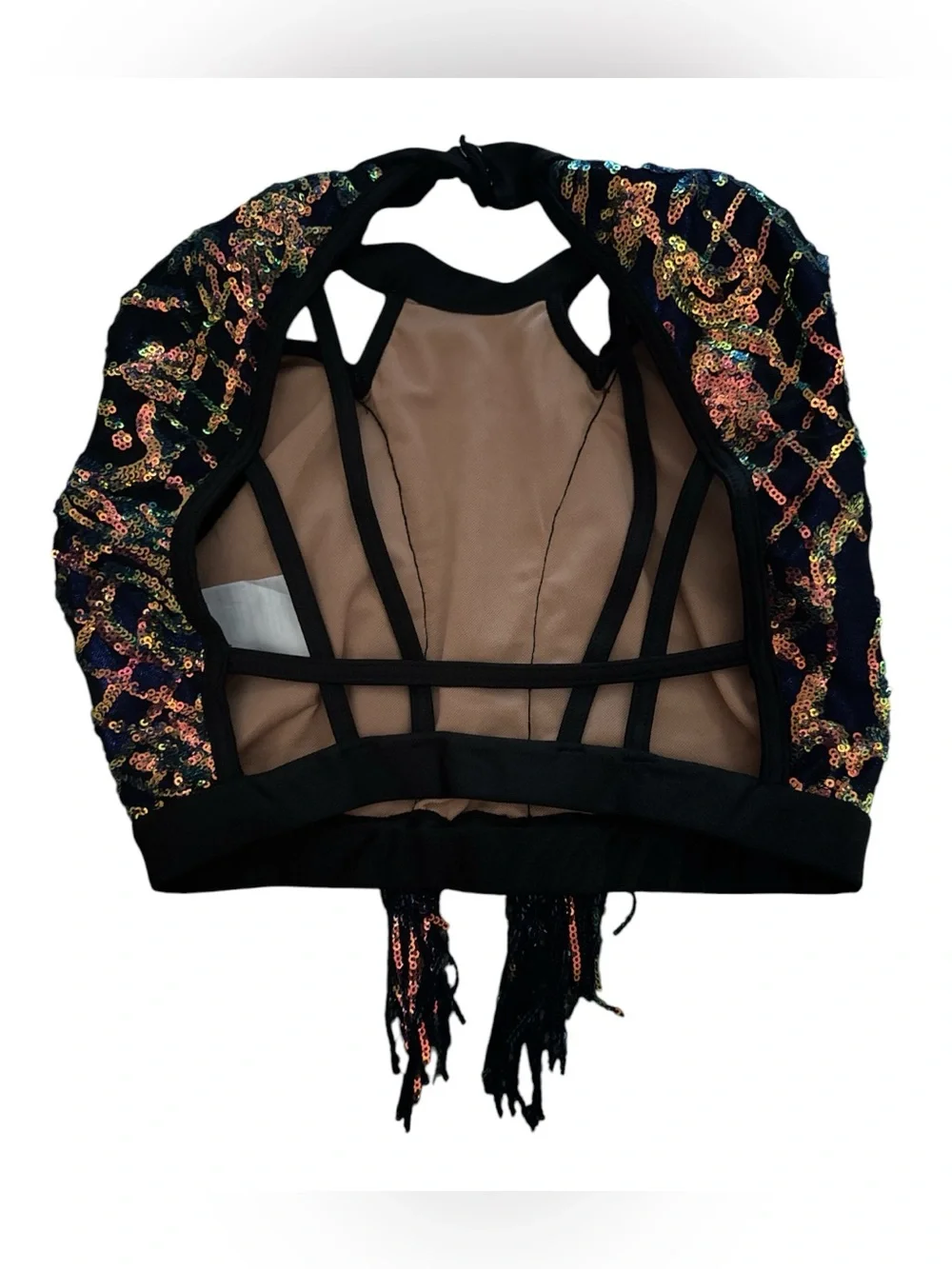 Tenth House Dancer 2 Piece Leotard Dance Costume LC Large Child Glam Fringe 2-PC